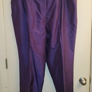August Max Woman silk purple silk pants, sz 24